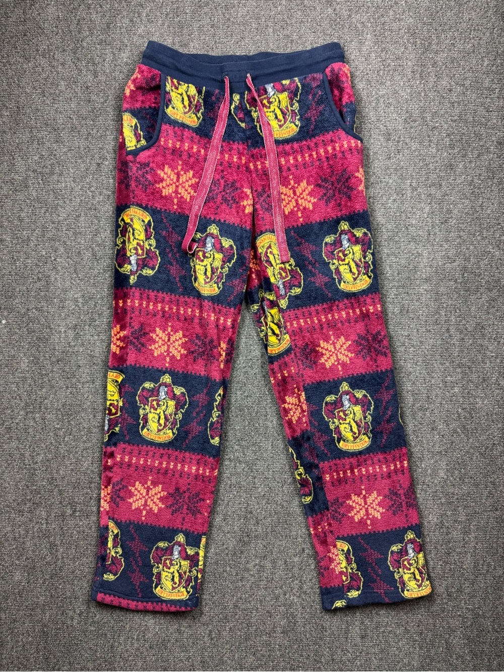 HARRY POTTER Hogwarts Pajama Pants Gryffindor Minkie Fleece Size Medium
